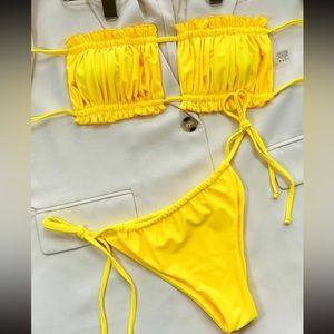 Yello Runched Thong Bikini (never worn)